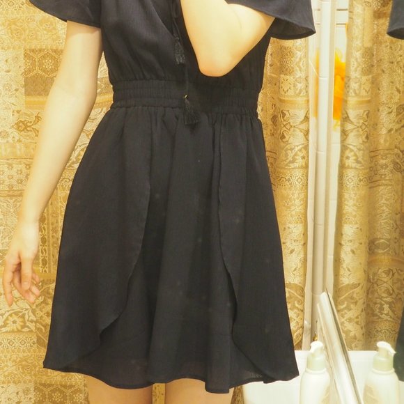 Cute Navy Off-Shoulder Mini Dress (Size S) - Picture 1 of 10